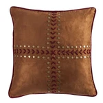 Paseo Road Solace Burgundy & Buckskin Suede Reversible Euro Sham. Fixed Price $45.00.