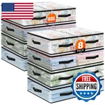 Edendwell 8 Pack Under Bed Storage Bags, 60L Foldable Clear Containers. Fixed Price $56.54.