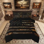 American Flag Camo Comforter Set Full Military Hunting Bedding Rustic Trees. Fixed Price $66.88.
