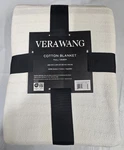 Vera Wang All Over Rib White Cotton Blanket, Full/queen. Fixed Price $49.99.