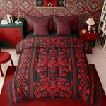 Victorian Decor Western Comforter Set With Sheets - Damask 7 Piece Queen Red. Fixed Price $47.98.