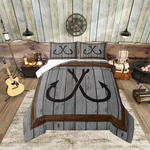 Castle Fairy Fishhook Pattern Comforter Setgray Vintage Wood Bedding. Fixed Price $29.67.
