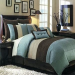 Hudson 6-8 Piece Blue Complete Microfiber Comforter Set. Fixed Price $144.99.
