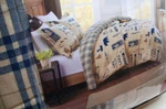 Reversible Brown Bear Fish Plaid Life Better Lake Flannel King Comforter Set. Fixed Price $114.00.