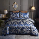 King Comforter Set Silk Blanket All Season Bed Royal Blue .... Fixed Price $120.48.