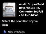 Austin Stripe/solid Reversible 8 Pc. Comforter Set Full - Brand New!. Fixed Price $49.99.