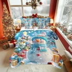 Size 7 Piece Bedding Sets Snowflake Snowman Comforter Queen White Blue. Fixed Price $63.28.