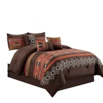 Wpm 7 Piece Southwestern Native American Design Comforter Set Coffee .... Fixed Price $103.07.