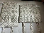 Pottery Barn Tan Terri Trellis 2 Euro King Pillow Cover Shams Quilted New. Fixed Price $60.00.