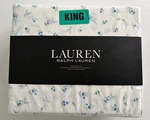 Ralph Lauren 100% Cotton King 4PC Daisy Cottage Blue Green White Floral Set. Fixed Price $109.99.