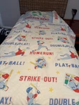 Vintage Jay Franco & Sons Baseball Flat Sheet Pillowcase Set Single Bed. Fixed Price $16.87.