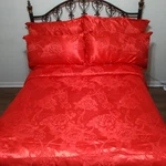 Elegant Red Rose Jacquard 5-PIECE Bed-in-a-bag Set Queen King Satin Duvet. Fixed Price $89.99.
