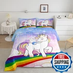 Feelyou Unicorn Bedding Toddler Size Girls Cute Rainbow Comforter. Fixed Price $57.64.