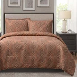 New Sedona Pale Sienna Comforter Set, Super Queen, 3PC. Fixed Price $320.00.