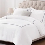 Sleep Zone Luxury Bedding Comforter Set 3-PIECE King White W/ Navy Stripes New. Fixed Price $45.00.