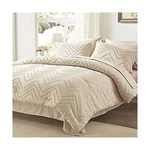 Anluoer Queen Comforter Set, Beige Tufted Bed In Bag 7 Pieces With Comforte.... Fixed Price $67.14.
