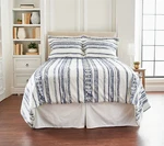 Home Reflections Printed Stripe Mink Comforter Set - Queen Navy Nwt. Fixed Price $70.00.