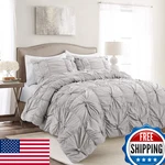 Lush Decor Bella Comforter Set Vintage Chic Style Ruched 3 Piece Bedding Pillow. Fixed Price $68.21.