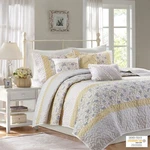 Madison Park Cotton Quilt Set Floral Print All Season Queen King Bedding Laye. Fixed Price $168.99.