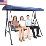 3-SEAT Porch Swing Bed Yard Adjustable Tilt Canopy With Removable Cushions. Fixed Price $152.99.