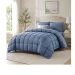 Casual Living Zuri Mega Puff Queen 3-PIECE Comforter Set Blue 90X92 Fluffy. Fixed Price $59.99.