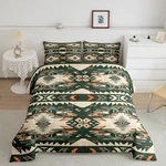 Green Southwestern Bedding Set Geometric Comforter Tribal Queen Multi 431. Fixed Price $83.59.