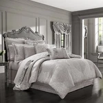 J Queen New York Lascala Silver 4-PIECE Comforter Set. Fixed Price $335.49.