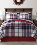 Sunham 8-PC Queen Comforter Set Tartan Plaid Reversible W/ Red Truck Sheet. Fixed Price $69.95.