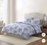 Countryhome - Olivia 3PC Queen Comforter Set Cotton Blue Floral Bedding. Fixed Price $67.89.