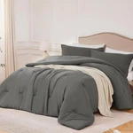 Queen Comforter Sets GREY,3PCS Soft Lightweight Breathable Bedding .... Fixed Price $41.68.