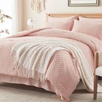 Zzlpp Queen Comforter Set 7 Pieces, Pink Tufted Bed Bag With A.... Fixed Price $68.42.