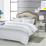 Burlington Contemporary 100% Cotton Embroidered Solid Breathable Duvet Cover Set. Fixed Price $171.90.