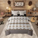 Boho Western Bed Bag 7 Piece Rustic Farmhouse Cabin Queen Brown Grey. Fixed Price $38.11.