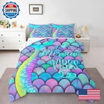 Erosebridal Mermaid Comforter Full Size Kids Fish Scales Duvet Sets Girly. Fixed Price $90.65.