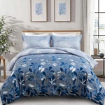 Djy Blue Comforter Set King, Navy Botanical Leaves. Fixed Price $67.28.