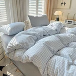 Nayoroom Blue Gingham Comforter Set King Size Plaid Checkered Dorm Bedding 3 Pie. Fixed Price $89.80.