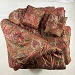 Rare Ralph Lauren Galahad Red King Comforter & Pillow Cases Sateen Paisley. Fixed Price $450.00.