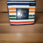Pendleton 3-PIECE Sheet Set Pine Island Green Red Striped Twin Flannel Cotton. Fixed Price $45.00.