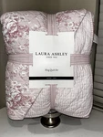 1-NIB Laura Ashley Pink Floral Stripes Reversible King Size Quilt Set. Fixed Price $155.00.