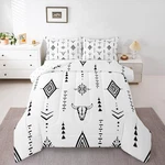 Western Bull Skull Comforter Set King Size Boho Aztec Bedding Adults Men. Fixed Price $40.99.