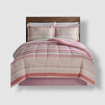 Lanwood Home Pink/white Austin Stripe/solid Reversible 8-PC Comforter Queen Set. Fixed Price $27.00.
