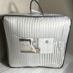 Hotel Collection Ivory Metallic Strie 3-PC Full/queen Comforter Set New. Fixed Price $124.99.