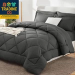 Queen Comforter Set Dark Grey - Bed In Bag Size 7 Pieces, Luxury Soft. Fixed Price $79.99.