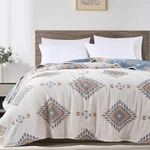 Chezmoi Collection Geometric Jacquard Woven Four-layer Cotton Thin Bed Blanket. Fixed Price $64.99.