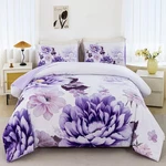 Rynghipy Purple Floral Comforter Set: Lightweight Soft Bedding Full,. Fixed Price $59.94.
