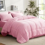 Cozyart King Comforter Set 7 Pcs, Pink Bed Bag, All Season Lightweight Soft. Fixed Price $74.19.