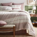 8PC King Stripe Boho Comforter Set Mauve - Threshold. Fixed Price $42.00.