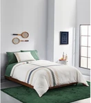 Lacoste Home Southfield 2 Piece Crossing Comforter Set, Twin - White. Fixed Price $82.50.