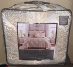 Marquis By Waterford "copper" Cream/gold 6PC King Set Comforter,shams &3 Pillows. Fixed Price $149.99.