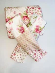 3-PIECE Queen Size Printed Patchwork Quilt Set Pink Flower Floral Polka Dots. Fixed Price $29.12.